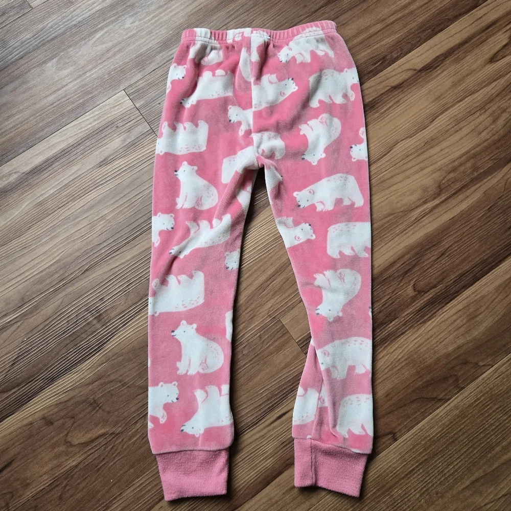 Girls 4T Care Bear & Polar Bear Cozy Pajama Sets EUC set of 2
